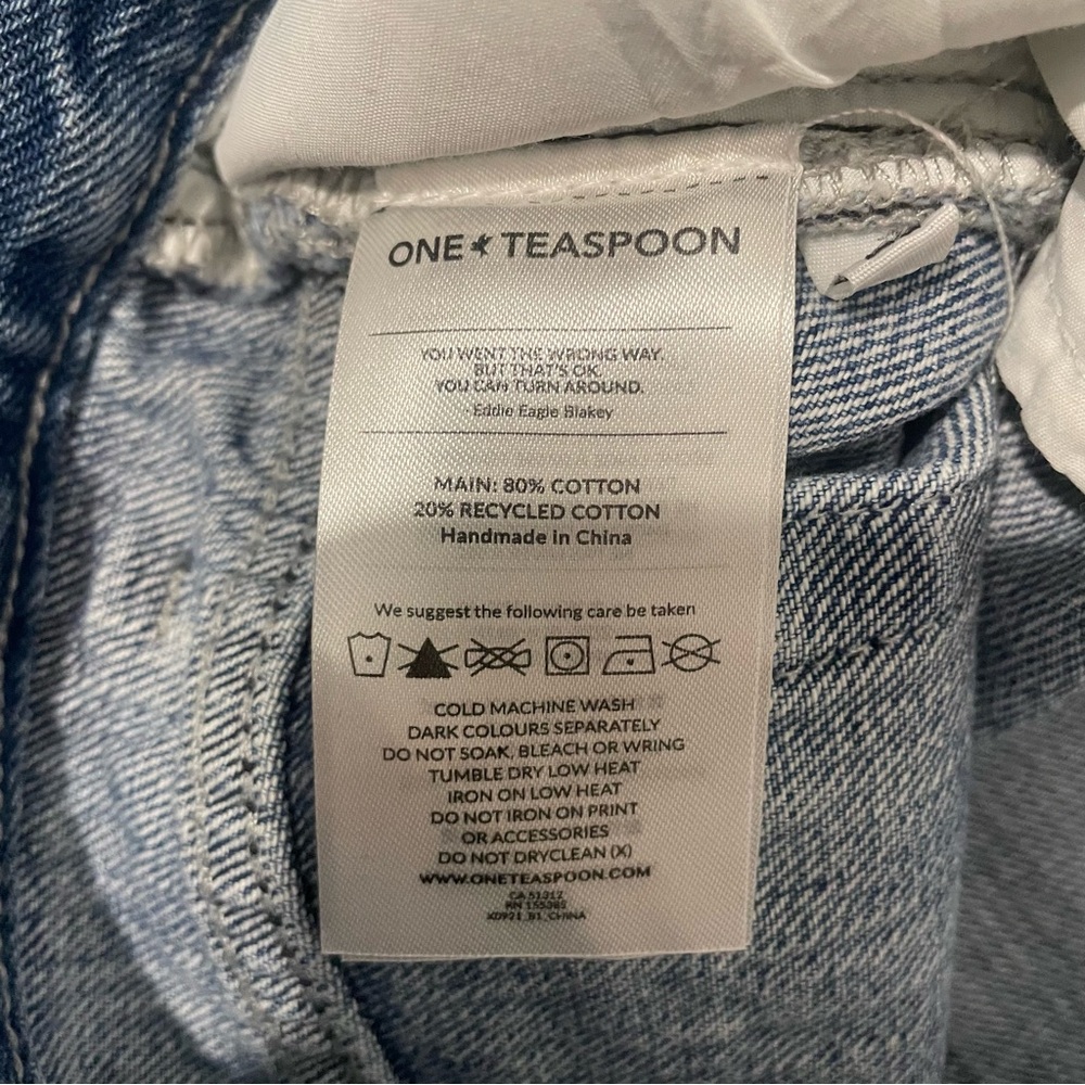 NWT One Teaspoon Bandit Jean Denim Shorts in Salty Dog Wash - Picture 13 of 13